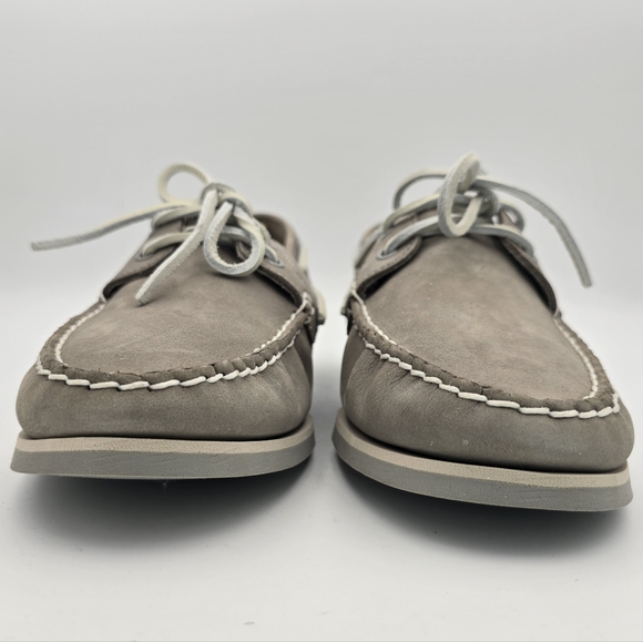 NWOT Timberland Women's Classic Leather Boat Shoes/Loafers, Grey, Size 8 - Picture 3 of 16